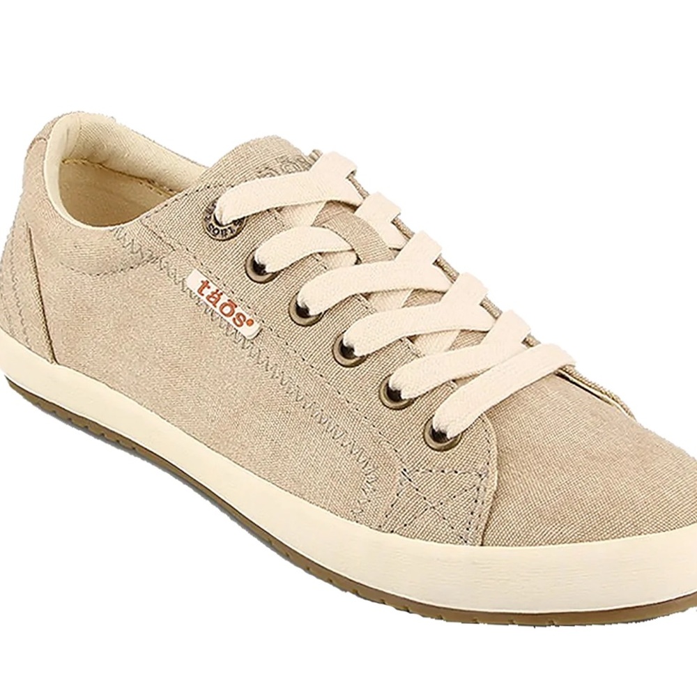 Taos Footwear Beige Canvas Sneakers